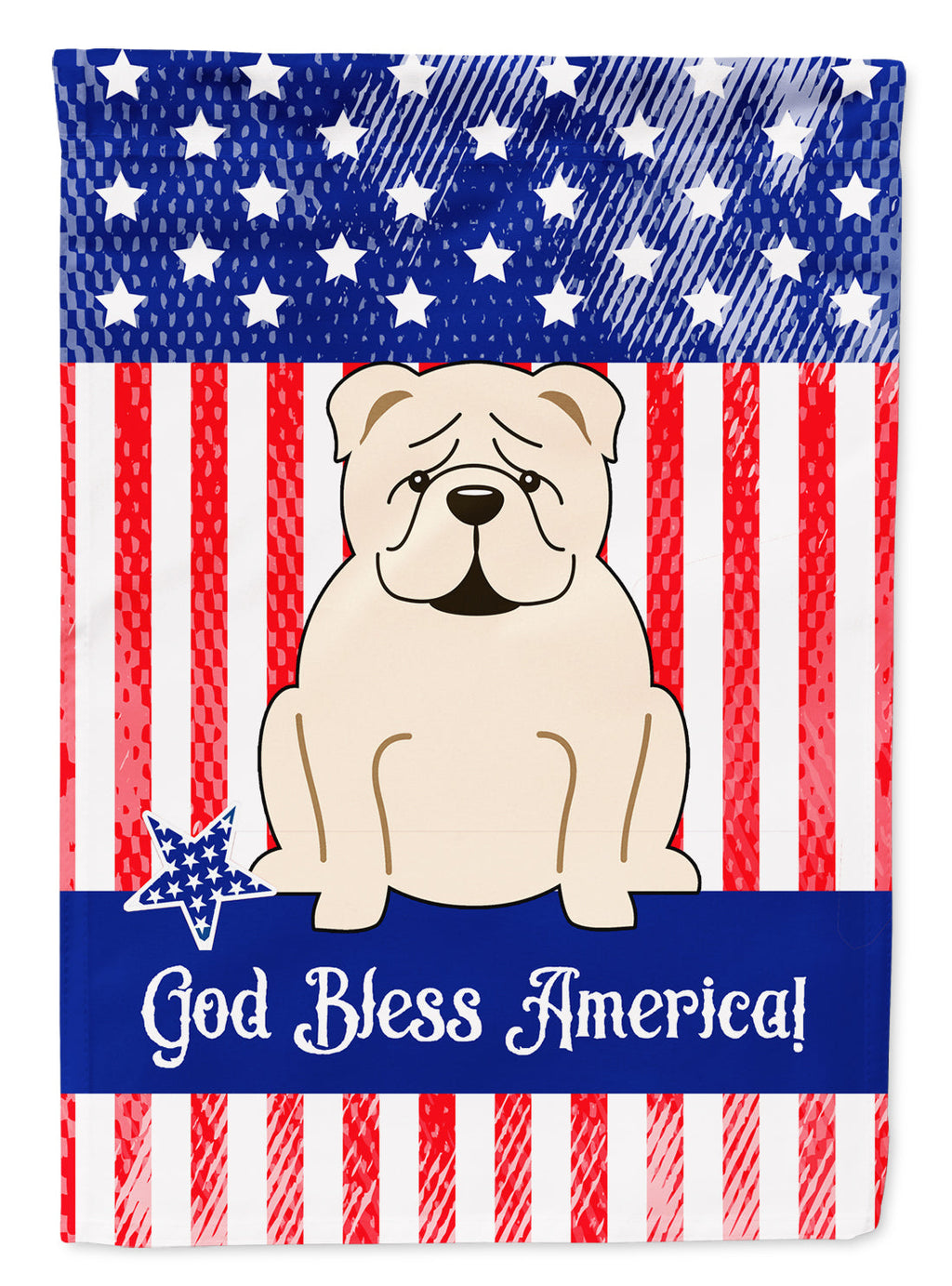 Patriotic USA English Bulldog White Garden Flag Mailbox Decorative Yard Banner Outside Patio Artwork for Flower Beds, Garden Size, Multicolor