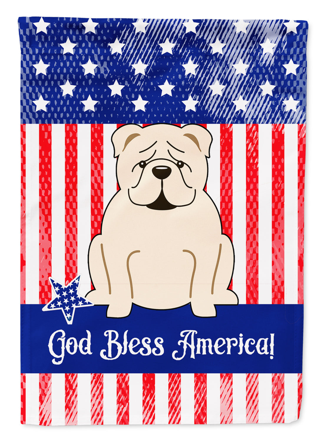 Patriotic USA English Bulldog White Garden Flag Mailbox Decorative Yard Banner Outside Patio Artwork for Flower Beds, Garden Size, Multicolor