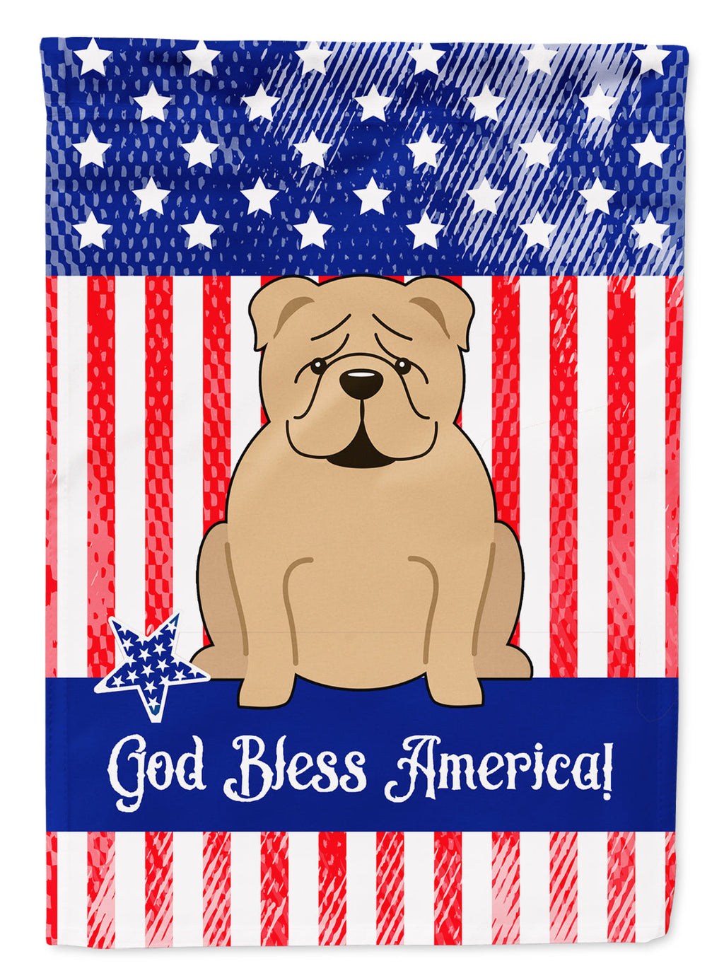 Patriotic USA English Bulldog Fawn Garden Flag Mailbox Decorative Yard Banner Outside Patio Artwork for Flower Beds, Garden Size, Multicolor