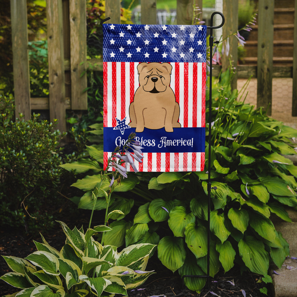 Patriotic USA English Bulldog Fawn Garden Flag Mailbox Decorative Yard Banner Outside Patio Artwork for Flower Beds, Garden Size, Multicolor