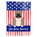 Patriotic USA English Bulldog Grey Brindle House Flag 28x40 Porch Sleeve Pole Decorative Outside Yard Banner Artwork Wall Hanging, Polyester