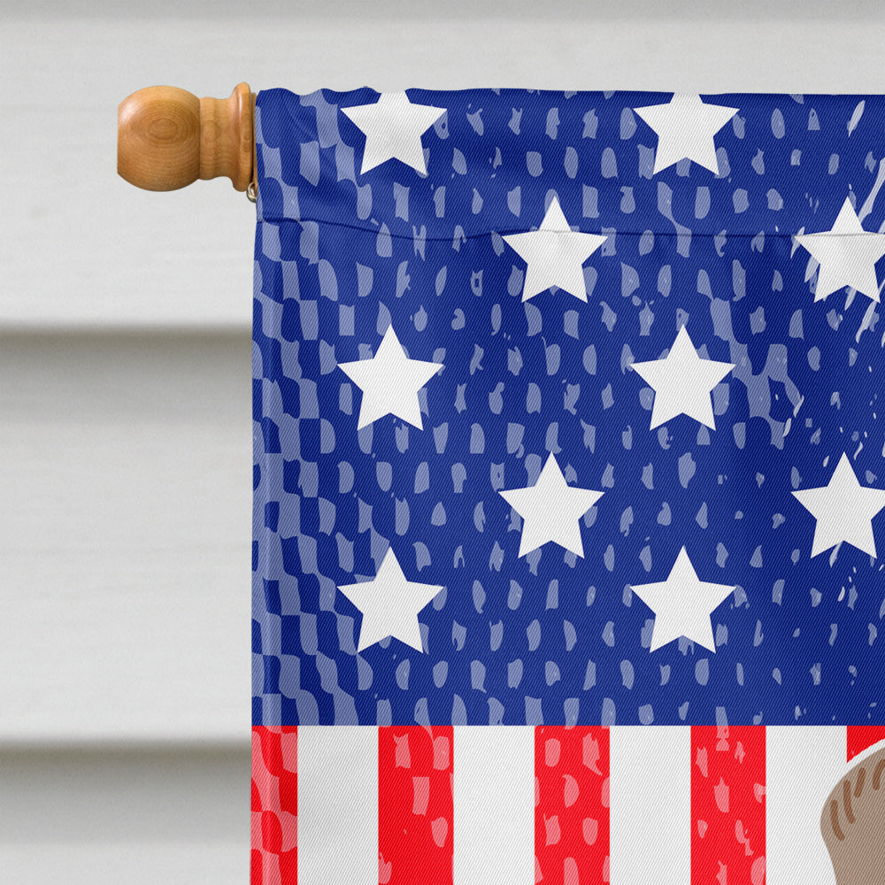 Patriotic USA English Bulldog Grey Brindle House Flag 28x40 Porch Sleeve Pole Decorative Outside Yard Banner Artwork Wall Hanging, Polyester