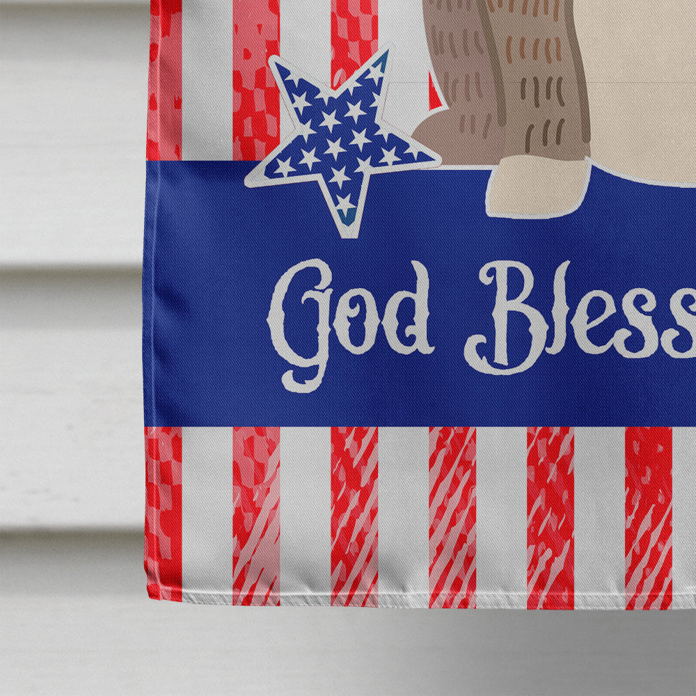 Patriotic USA English Bulldog Grey Brindle House Flag 28x40 Porch Sleeve Pole Decorative Outside Yard Banner Artwork Wall Hanging, Polyester