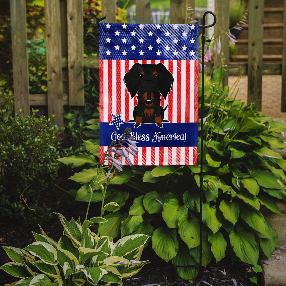 Patriotic USA Wire Haired Dachshund Black Tan Garden Flag Mailbox Decorative Yard Banner Outside Patio Artwork for Flower Beds, Garden Size, Multicolor