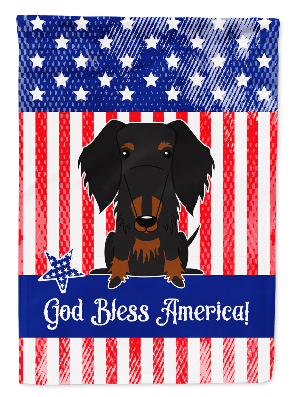 Patriotic USA Wire Haired Dachshund Black Tan Garden Flag Mailbox Decorative Yard Banner Outside Patio Artwork for Flower Beds, Garden Size, Multicolor