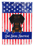 Patriotic USA Wire Haired Dachshund Black Tan Garden Flag Mailbox Decorative Yard Banner Outside Patio Artwork for Flower Beds, Garden Size, Multicolor