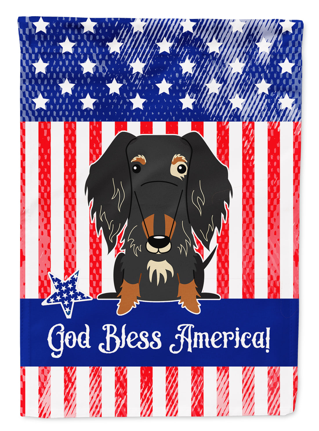 Patriotic USA Wire Haired Dachshund Dapple Garden Flag Mailbox Decorative Yard Banner Outside Patio Artwork for Flower Beds, Garden Size, Multicolor