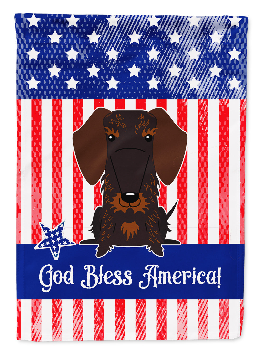 Patriotic USA Wire Haired Dachshund Chocolate Garden Flag Mailbox Decorative Yard Banner Outside Patio Artwork for Flower Beds, Garden Size, Multicolor