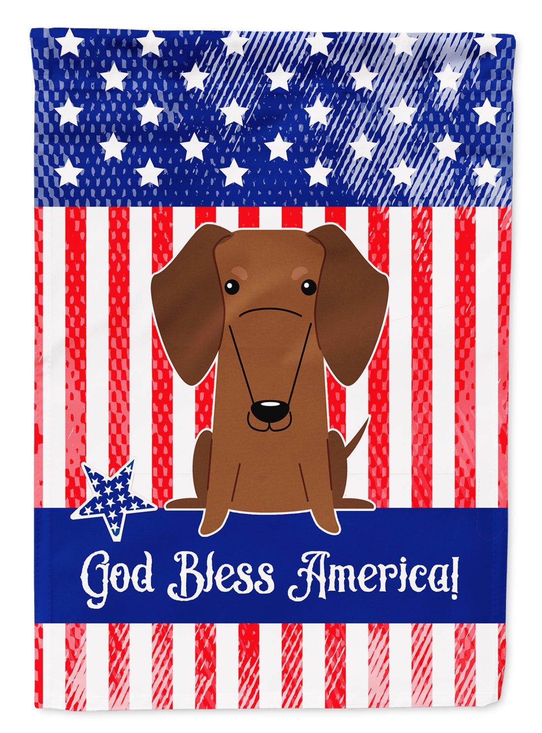 Patriotic USA Dachshund Red Brown Garden Flag Mailbox Decorative Yard Banner Outside Patio Artwork for Flower Beds, Garden Size, Multicolor