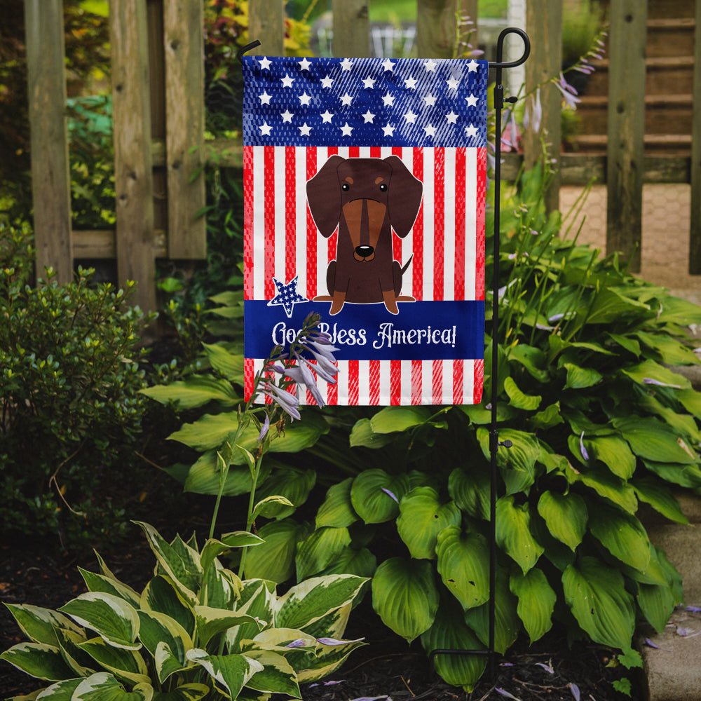 Patriotic USA Dachshund Chocolate Garden Flag Mailbox Decorative Yard Banner Outside Patio Artwork for Flower Beds, Garden Size, Multicolor