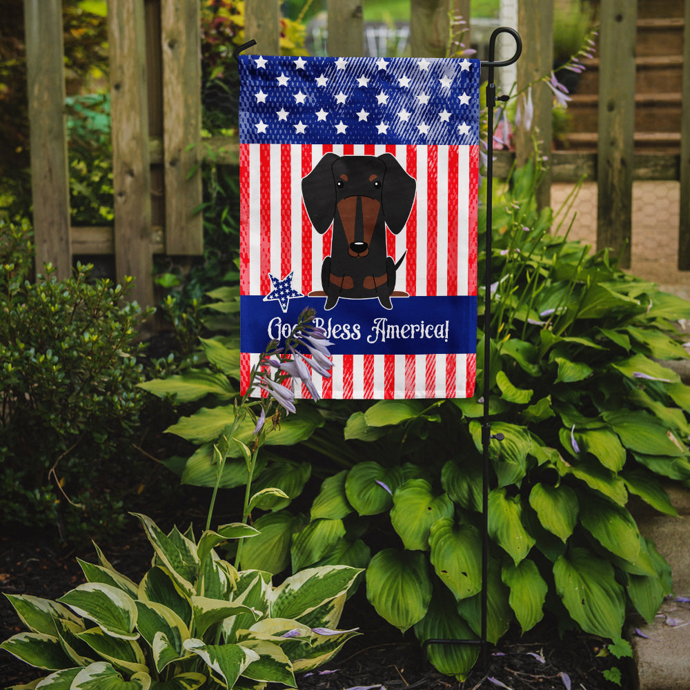 Patriotic USA Dachshund Black Tan Garden Flag Mailbox Decorative Yard Banner Outside Patio Artwork for Flower Beds, Garden Size, Multicolor