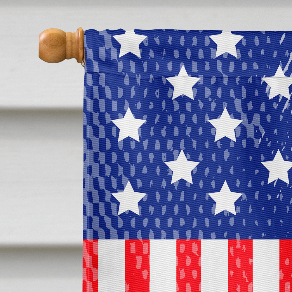 Patriotic USA Bull Terrier Brindle House Flag 28x40 Porch Sleeve Pole Decorative Outside Yard Banner Artwork Wall Hanging, Polyester