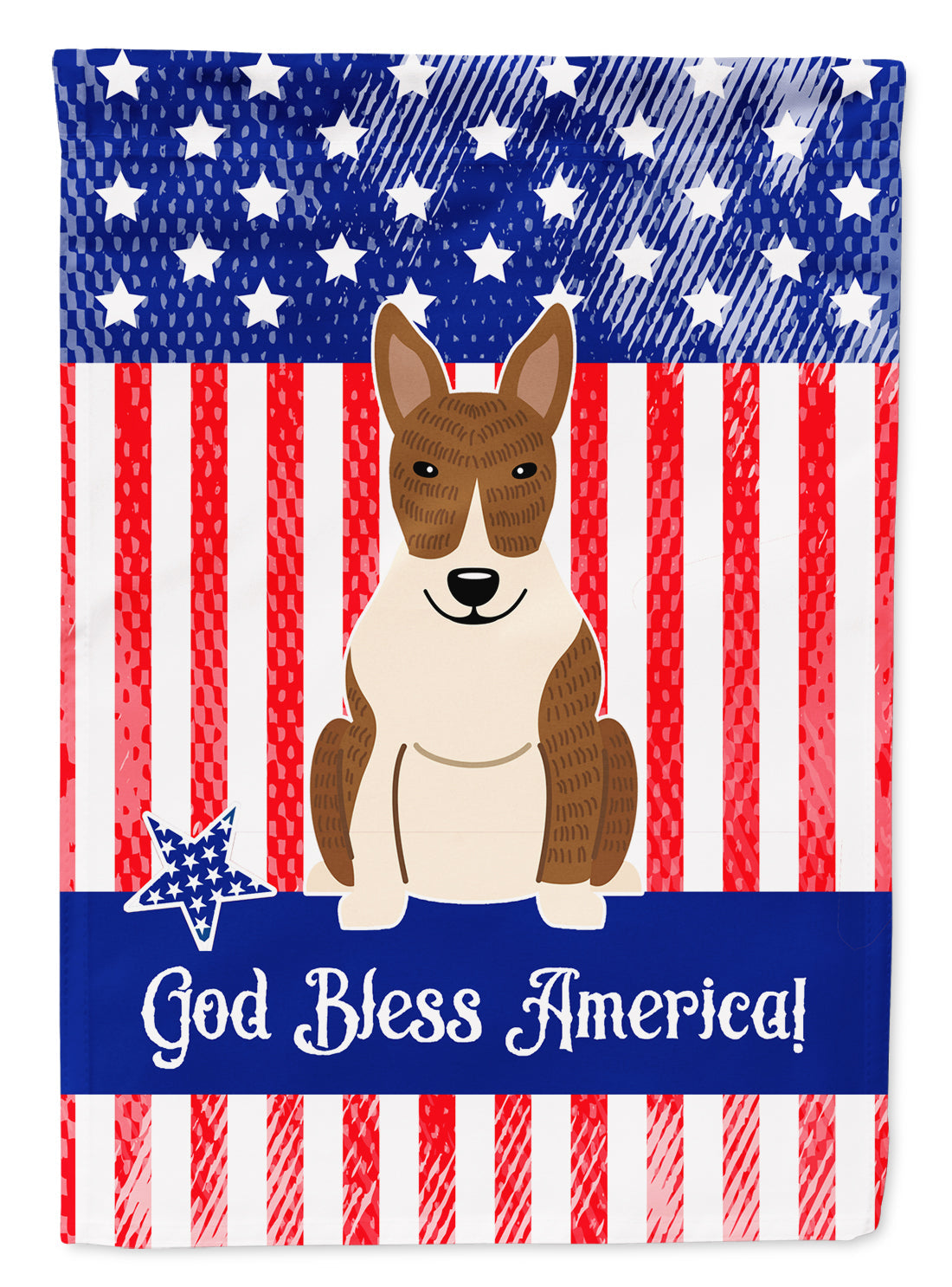 Patriotic USA Bull Terrier Brindle Garden Flag Mailbox Decorative Yard Banner Outside Patio Artwork for Flower Beds, Garden Size, Multicolor