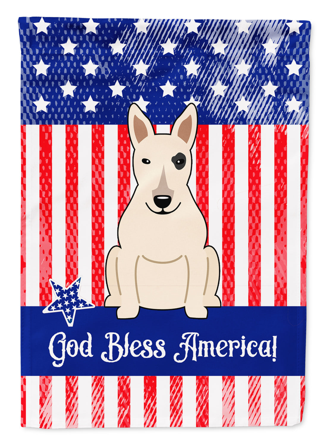 Patriotic USA Bull Terrier White Garden Flag Mailbox Decorative Yard Banner Outside Patio Artwork for Flower Beds, Garden Size, Multicolor
