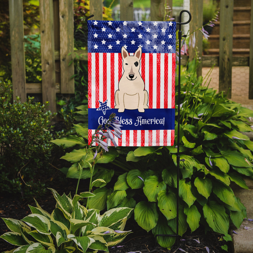 Patriotic USA Bull Terrier White Garden Flag Mailbox Decorative Yard Banner Outside Patio Artwork for Flower Beds, Garden Size, Multicolor