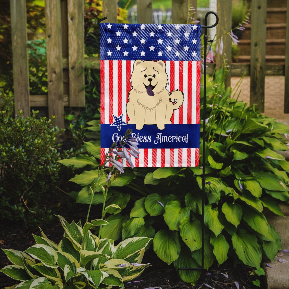 Patriotic USA Chow Chow White Garden Flag Mailbox Decorative Yard Banner Outside Patio Artwork for Flower Beds, Garden Size, Multicolor