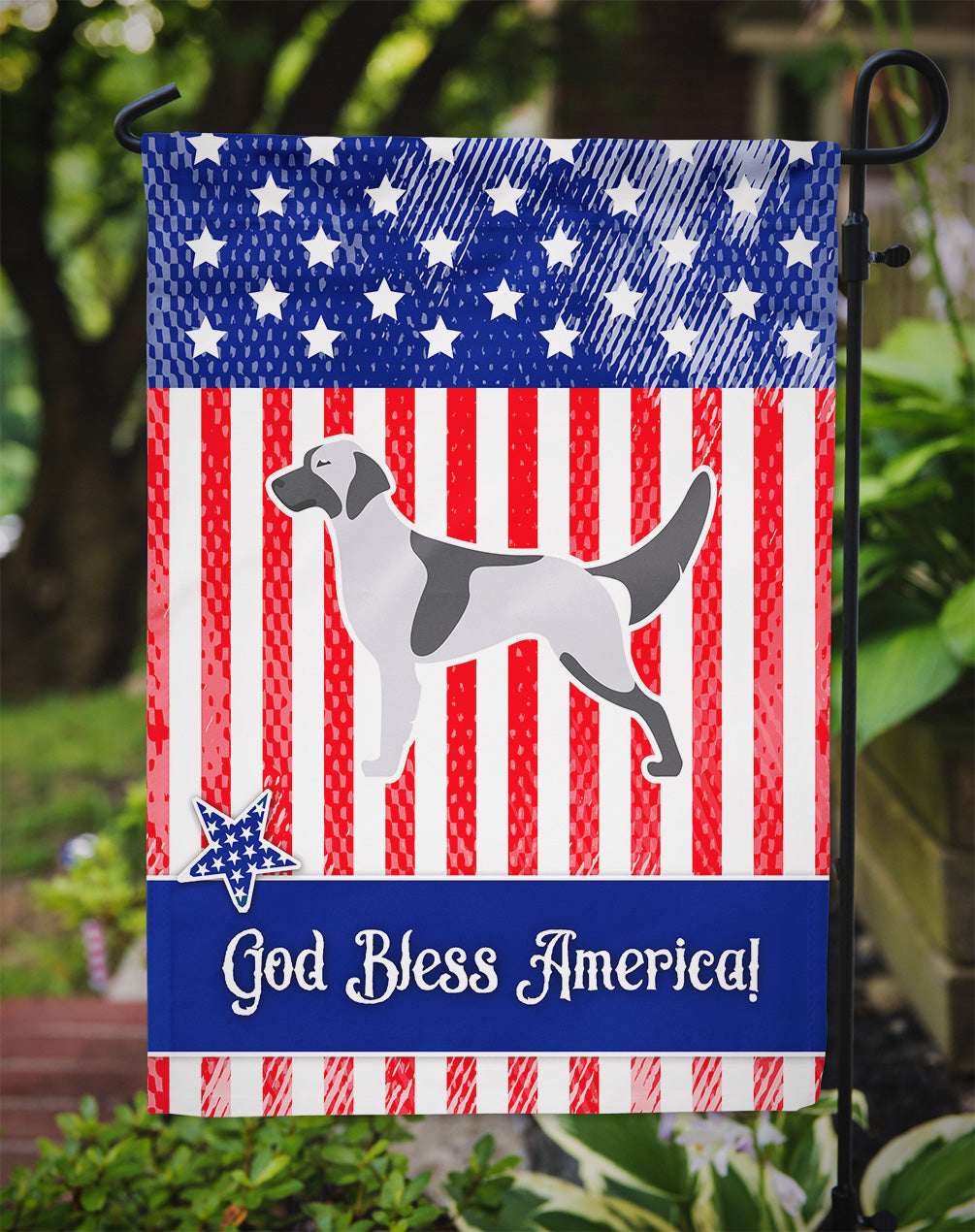 USA Patriotic English Setter Garden Flag Mailbox Decorative Yard Banner Outside Patio Artwork for Flower Beds, Garden Size, Multicolor
