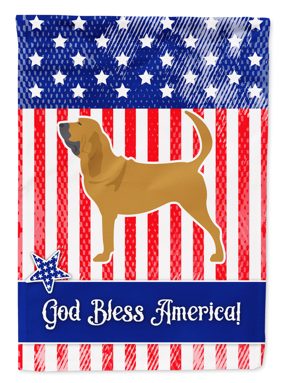 USA Patriotic Bloodhound Garden Flag Mailbox Decorative Yard Banner Outside Patio Artwork for Flower Beds, Garden Size, Multicolor