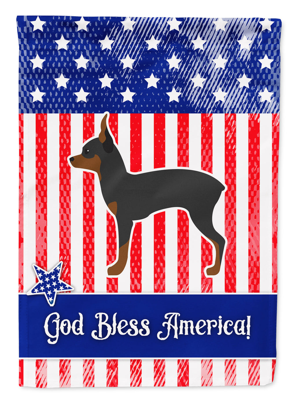 USA Patriotic Toy Fox Terrier Garden Flag Mailbox Decorative Yard Banner Outside Patio Artwork for Flower Beds, Garden Size, Multicolor