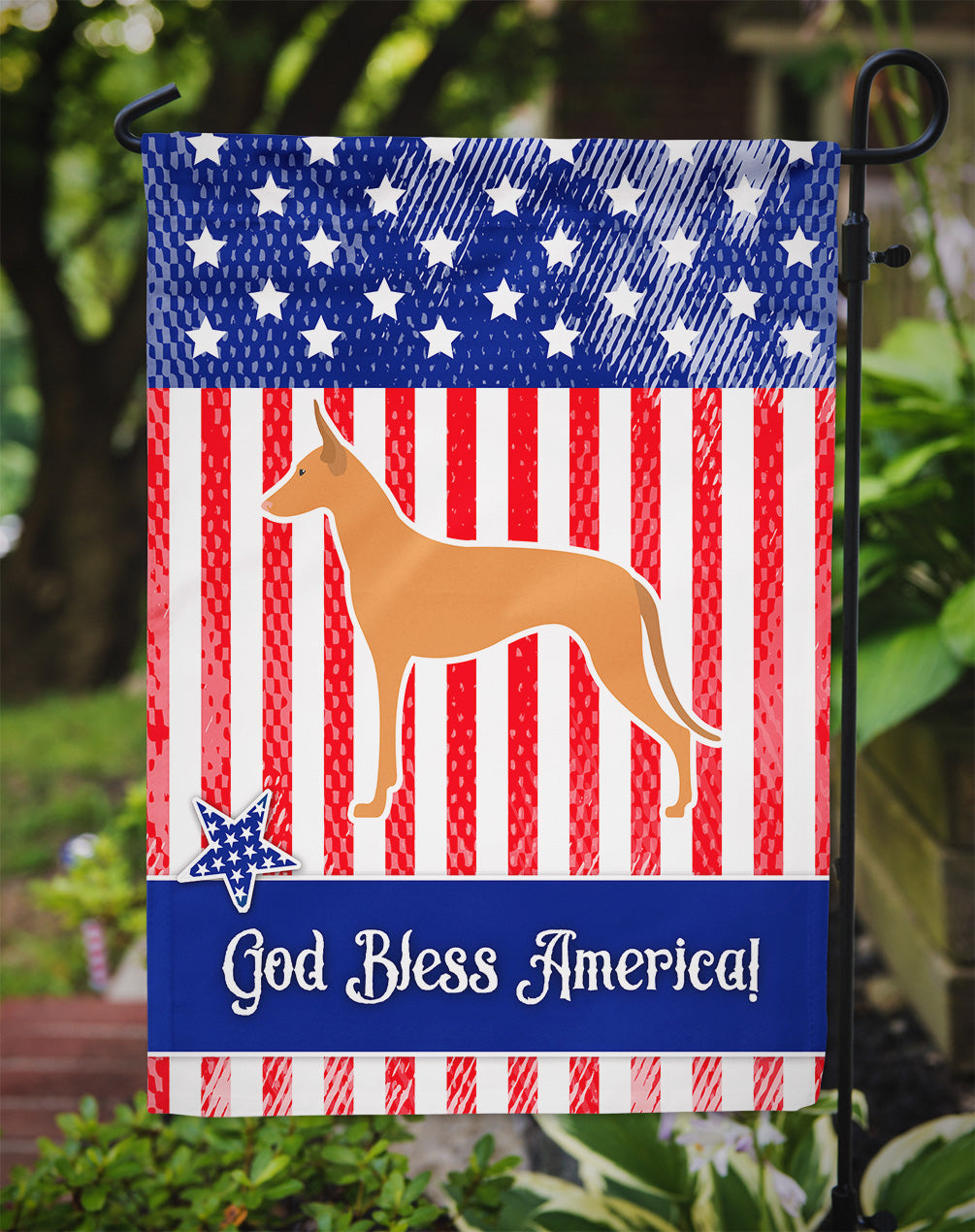 USA Patriotic Pharaoh Hound Garden Flag Mailbox Decorative Yard Banner Outside Patio Artwork for Flower Beds, Garden Size, Multicolor