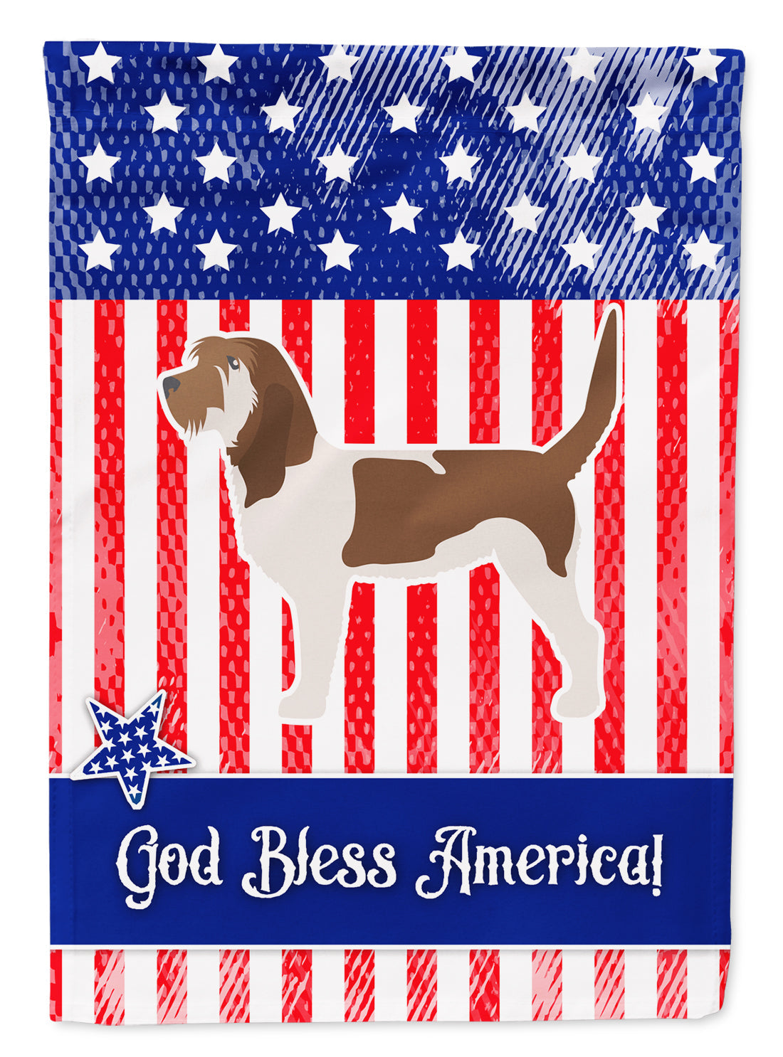 USA Patriotic Grand Basset Griffon Vendeen Garden Flag Mailbox Decorative Yard Banner Outside Patio Artwork for Flower Beds, Garden Size, Multicolor