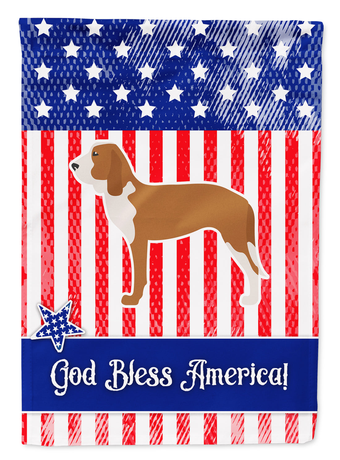 USA Patriotic Spanish Hound Garden Flag Mailbox Decorative Yard Banner Outside Patio Artwork for Flower Beds, Garden Size, Multicolor