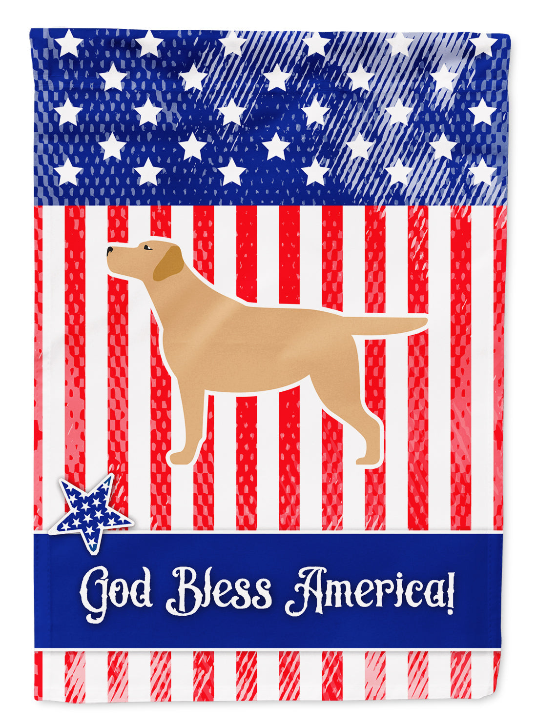 USA Patriotic Yellow Labrador Retriever Garden Flag Mailbox Decorative Yard Banner Outside Patio Artwork for Flower Beds, Garden Size, Multicolor
