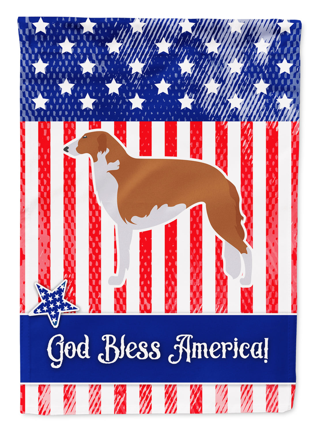 USA Patriotic Borzoi Russian Greyhound Garden Flag Mailbox Decorative Yard Banner Outside Patio Artwork for Flower Beds, Garden Size, Multicolor