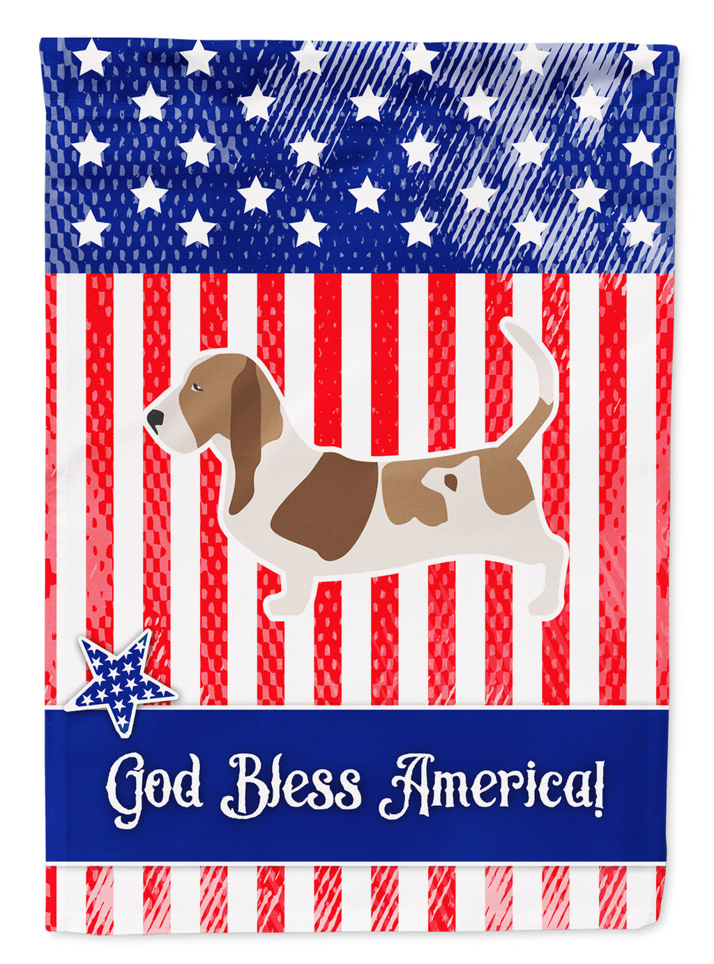 USA Patriotic Basset Hound Garden Flag Mailbox Decorative Yard Banner Outside Patio Artwork for Flower Beds, Garden Size, Multicolor