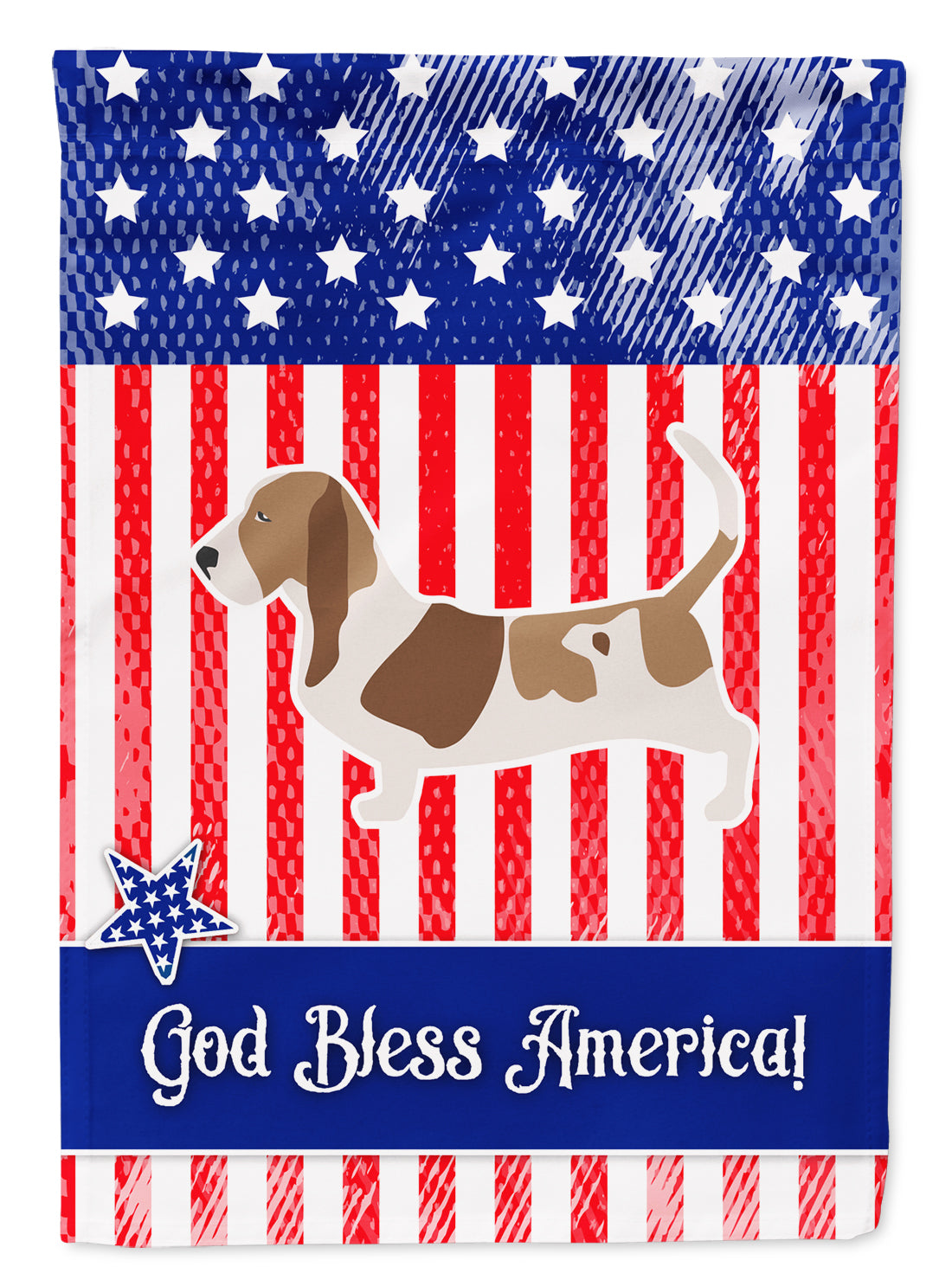 USA Patriotic Basset Hound Garden Flag Mailbox Decorative Yard Banner Outside Patio Artwork for Flower Beds, Garden Size, Multicolor
