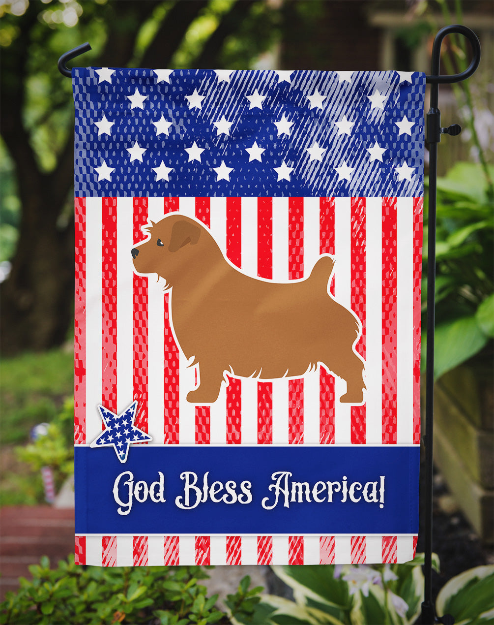 USA Patriotic Norfolk Terrier Garden Flag Mailbox Decorative Yard Banner Outside Patio Artwork for Flower Beds, Garden Size, Multicolor