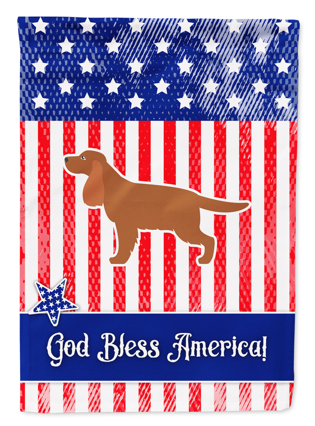 USA Patriotic English Cocker Spaniel Garden Flag Mailbox Decorative Yard Banner Outside Patio Artwork for Flower Beds, Garden Size, Multicolor
