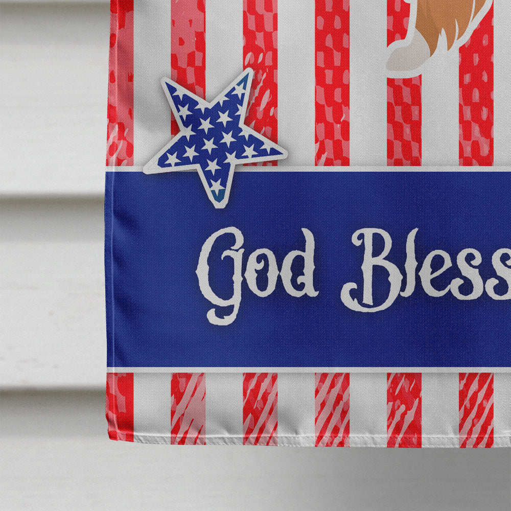 USA Patriotic Collie House Flag 28x40 Porch Sleeve Pole Decorative Outside Yard Banner Artwork Wall Hanging, Polyester