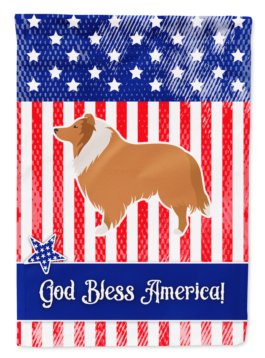 USA Patriotic Collie Garden Flag Mailbox Decorative Yard Banner Outside Patio Artwork for Flower Beds, Garden Size, Multicolor