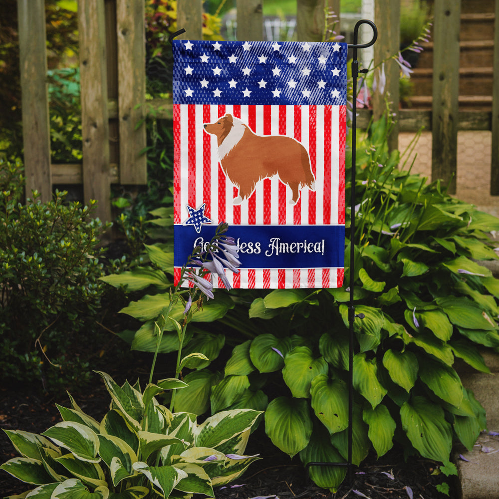 USA Patriotic Collie Garden Flag Mailbox Decorative Yard Banner Outside Patio Artwork for Flower Beds, Garden Size, Multicolor