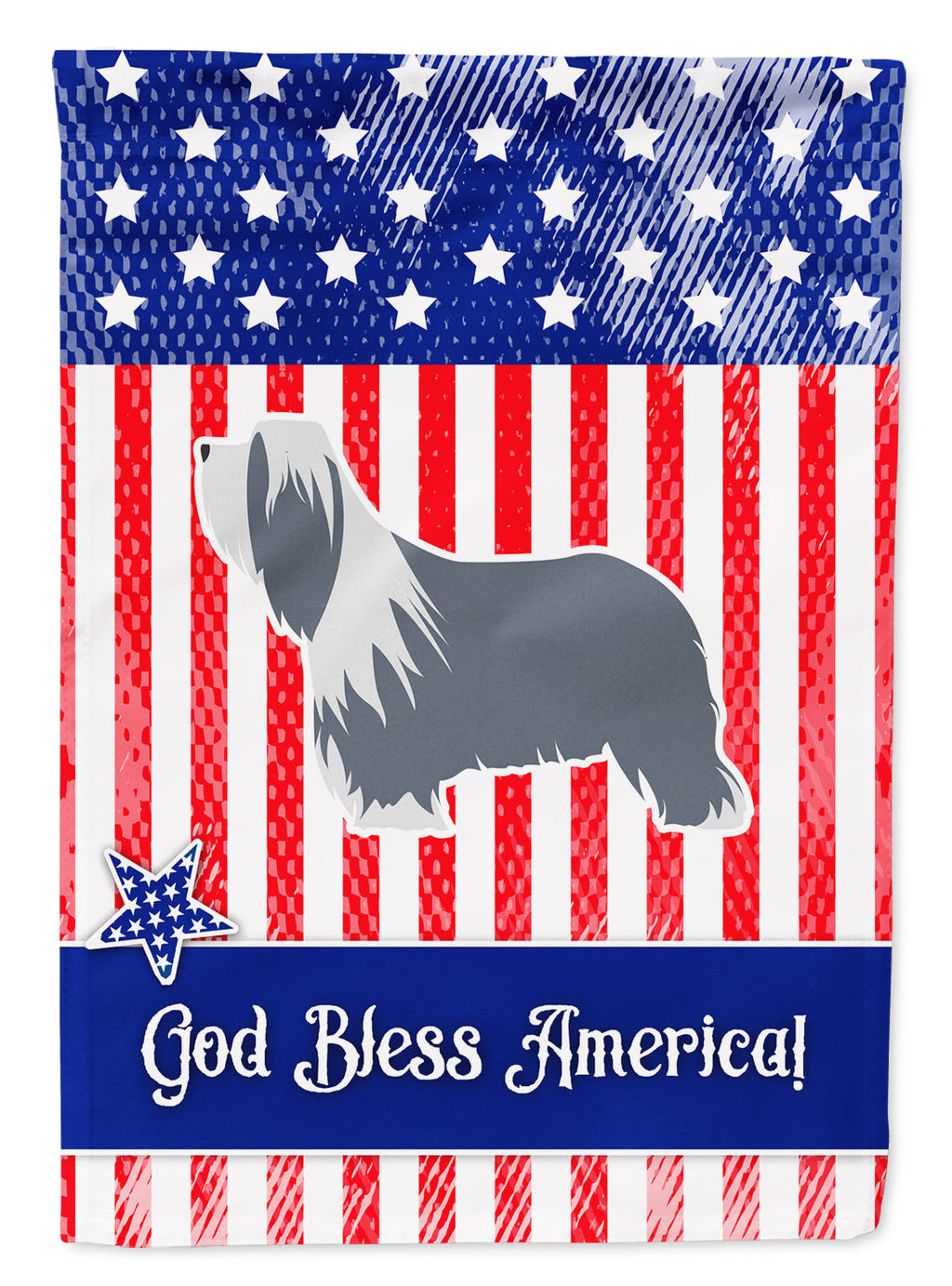 USA Patriotic Bearded Collie Garden Flag Mailbox Decorative Yard Banner Outside Patio Artwork for Flower Beds, Garden Size, Multicolor