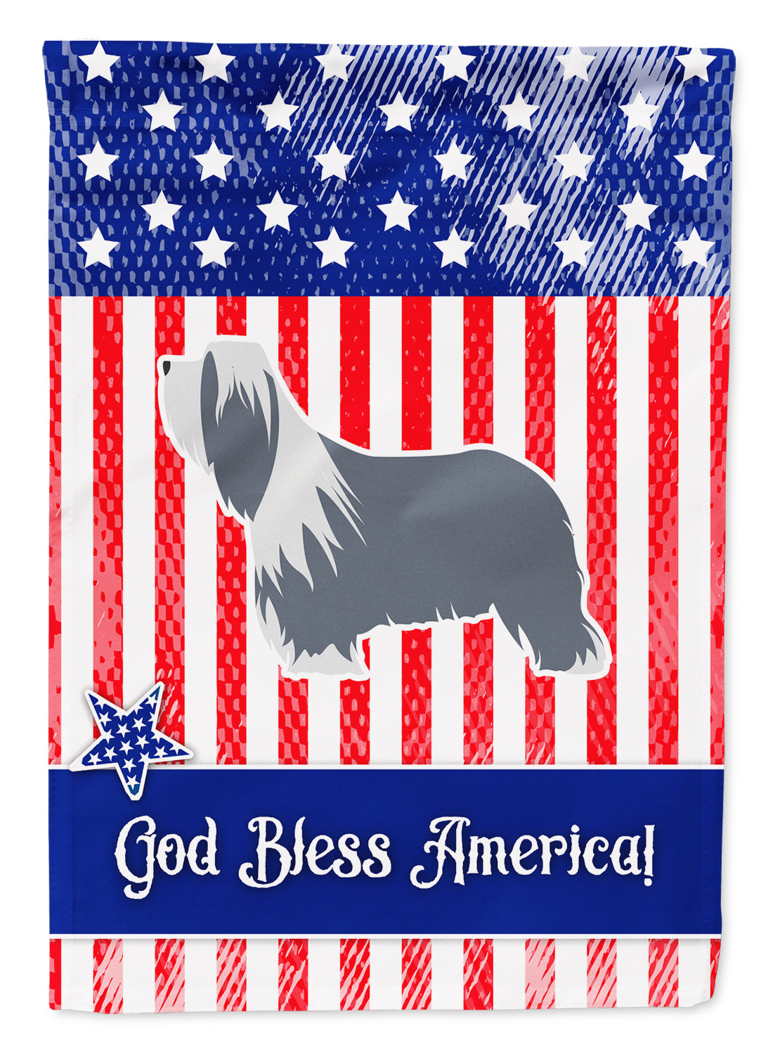 USA Patriotic Bearded Collie Garden Flag Mailbox Decorative Yard Banner Outside Patio Artwork for Flower Beds, Garden Size, Multicolor