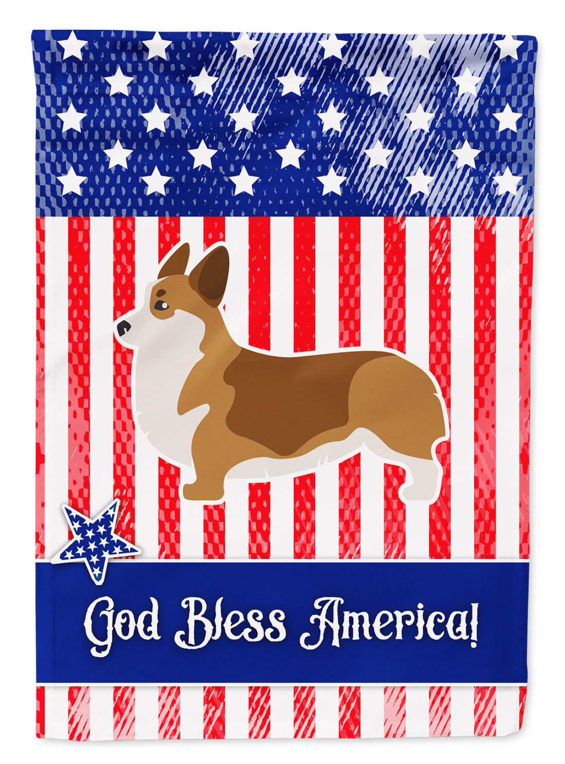 USA Patriotic Corgi Garden Flag Mailbox Decorative Yard Banner Outside Patio Artwork for Flower Beds, Garden Size, Multicolor