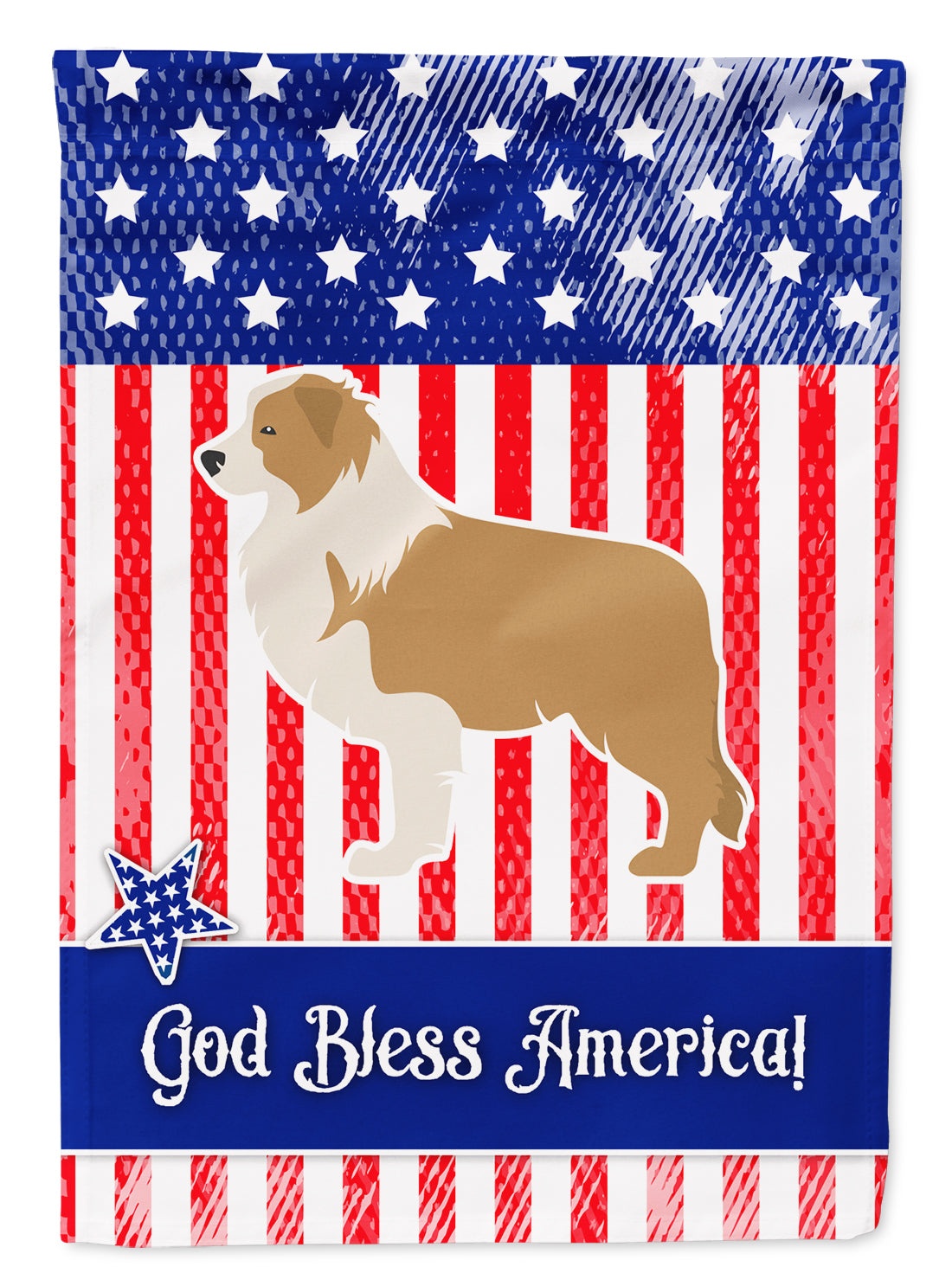 USA Patriotic Red Border Collie Garden Flag Mailbox Decorative Yard Banner Outside Patio Artwork for Flower Beds, Garden Size, Multicolor