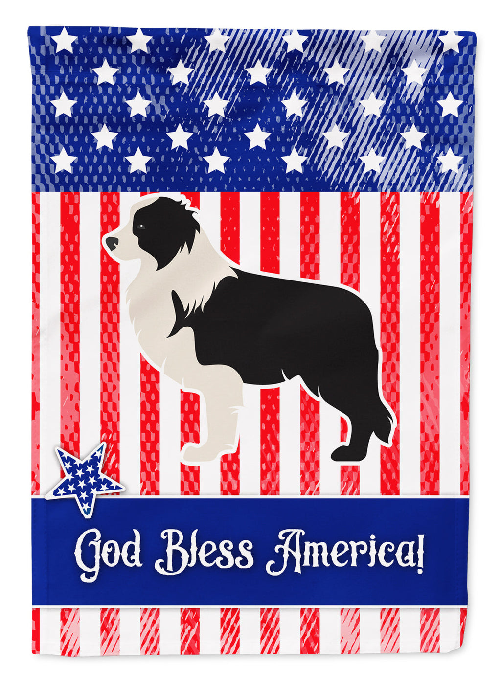 USA Patriotic Black Border Collie Garden Flag Mailbox Decorative Yard Banner Outside Patio Artwork for Flower Beds, Garden Size, Multicolor