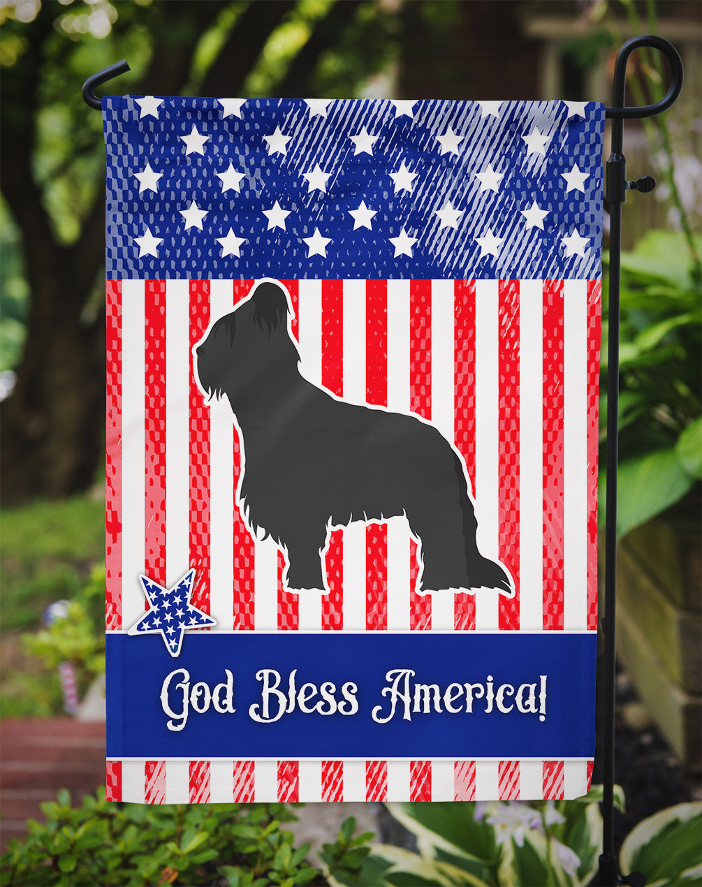 USA Patriotic Briard Garden Flag Mailbox Decorative Yard Banner Outside Patio Artwork for Flower Beds, Garden Size, Multicolor