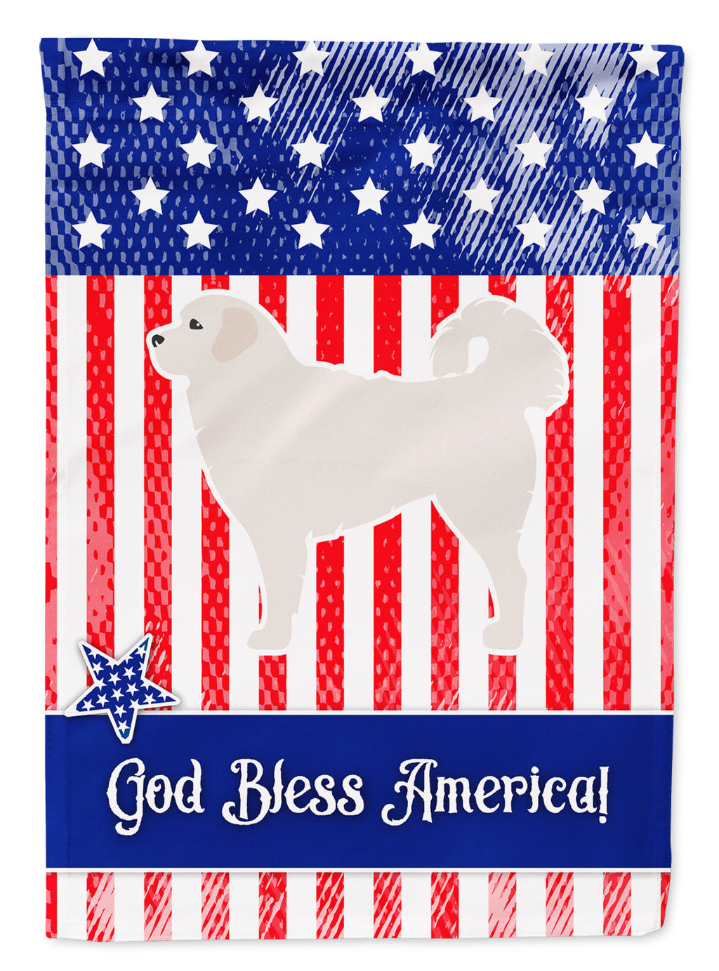 USA Patriotic Polish Tatra Sheepdog Garden Flag Mailbox Decorative Yard Banner Outside Patio Artwork for Flower Beds, Garden Size, Multicolor