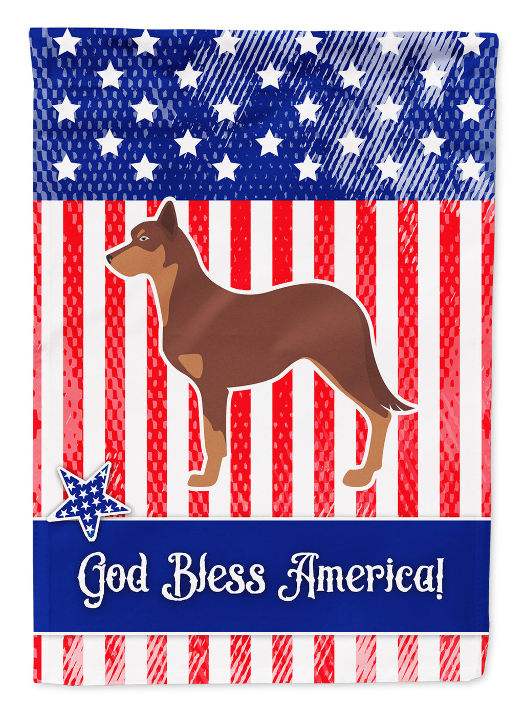 USA Patriotic Australian Kelpie Dog Garden Flag Mailbox Decorative Yard Banner Outside Patio Artwork for Flower Beds, Garden Size, Multicolor