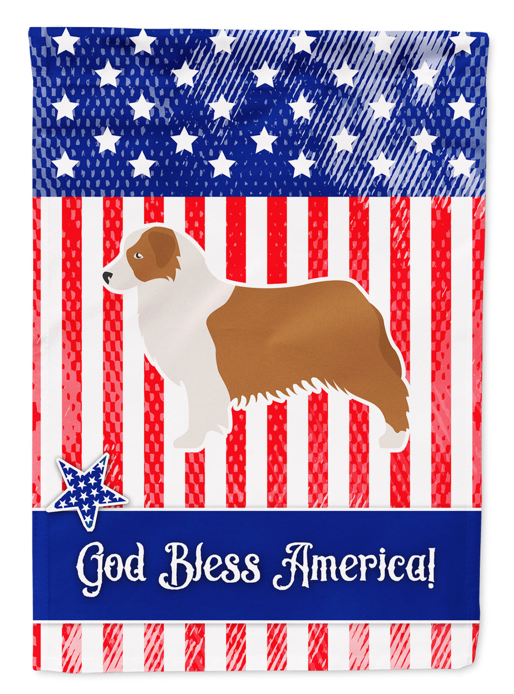 USA Patriotic Australian Shepherd Dog Garden Flag Mailbox Decorative Yard Banner Outside Patio Artwork for Flower Beds, Garden Size, Multicolor