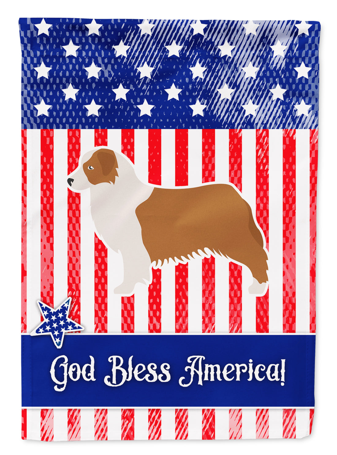 USA Patriotic Australian Shepherd Dog Garden Flag Mailbox Decorative Yard Banner Outside Patio Artwork for Flower Beds, Garden Size, Multicolor