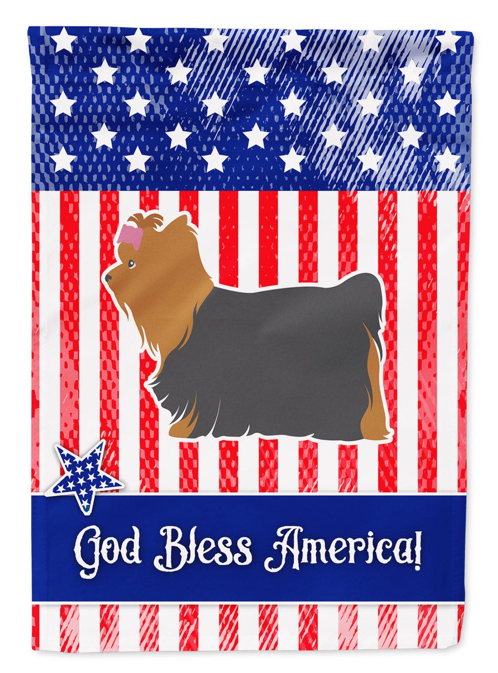 USA Patriotic Yorkshire Terrier Yorkie Garden Flag Mailbox Decorative Yard Banner Outside Patio Artwork for Flower Beds, Garden Size, Multicolor