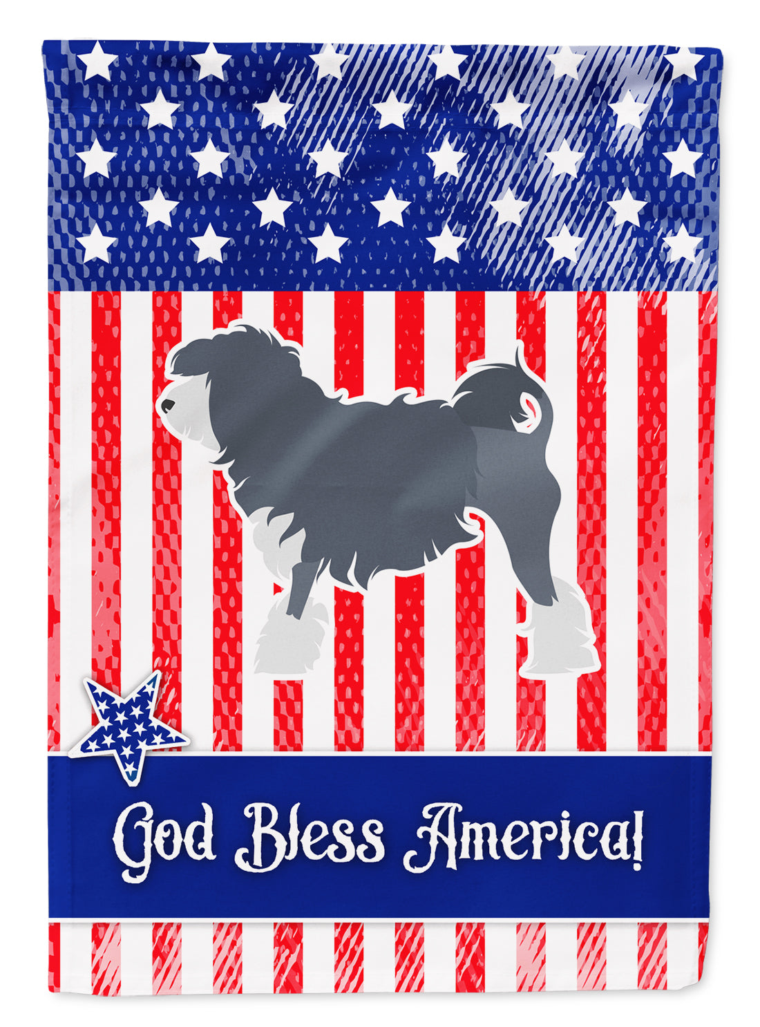 USA Patriotic Lowchen Garden Flag Mailbox Decorative Yard Banner Outside Patio Artwork for Flower Beds, Garden Size, Multicolor