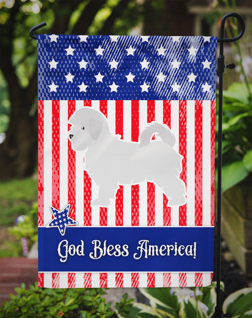 USA Patriotic Maltese Garden Flag Mailbox Decorative Yard Banner Outside Patio Artwork for Flower Beds, Garden Size, Multicolor