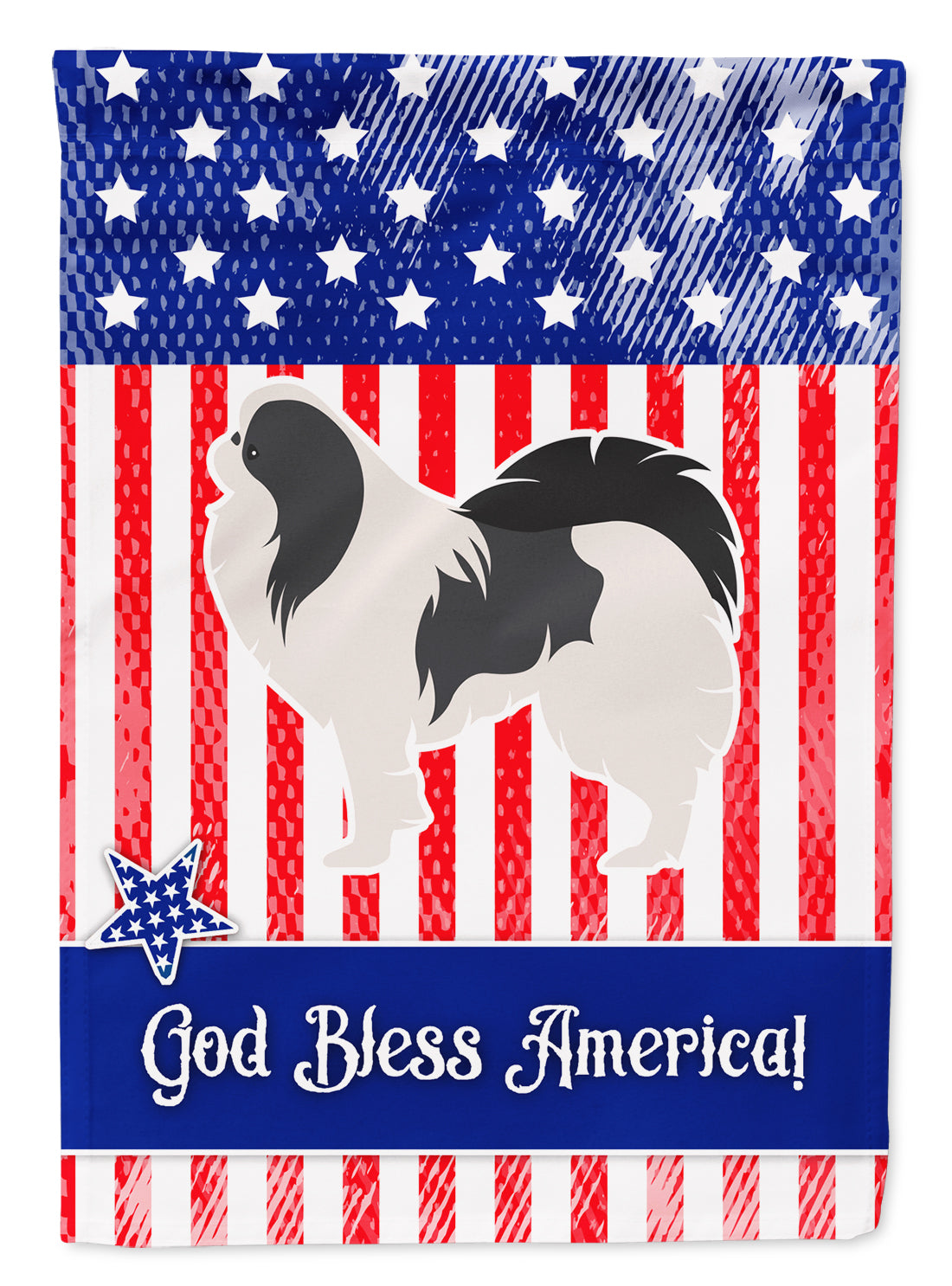 USA Patriotic Japanese Chin Garden Flag Mailbox Decorative Yard Banner Outside Patio Artwork for Flower Beds, Garden Size, Multicolor