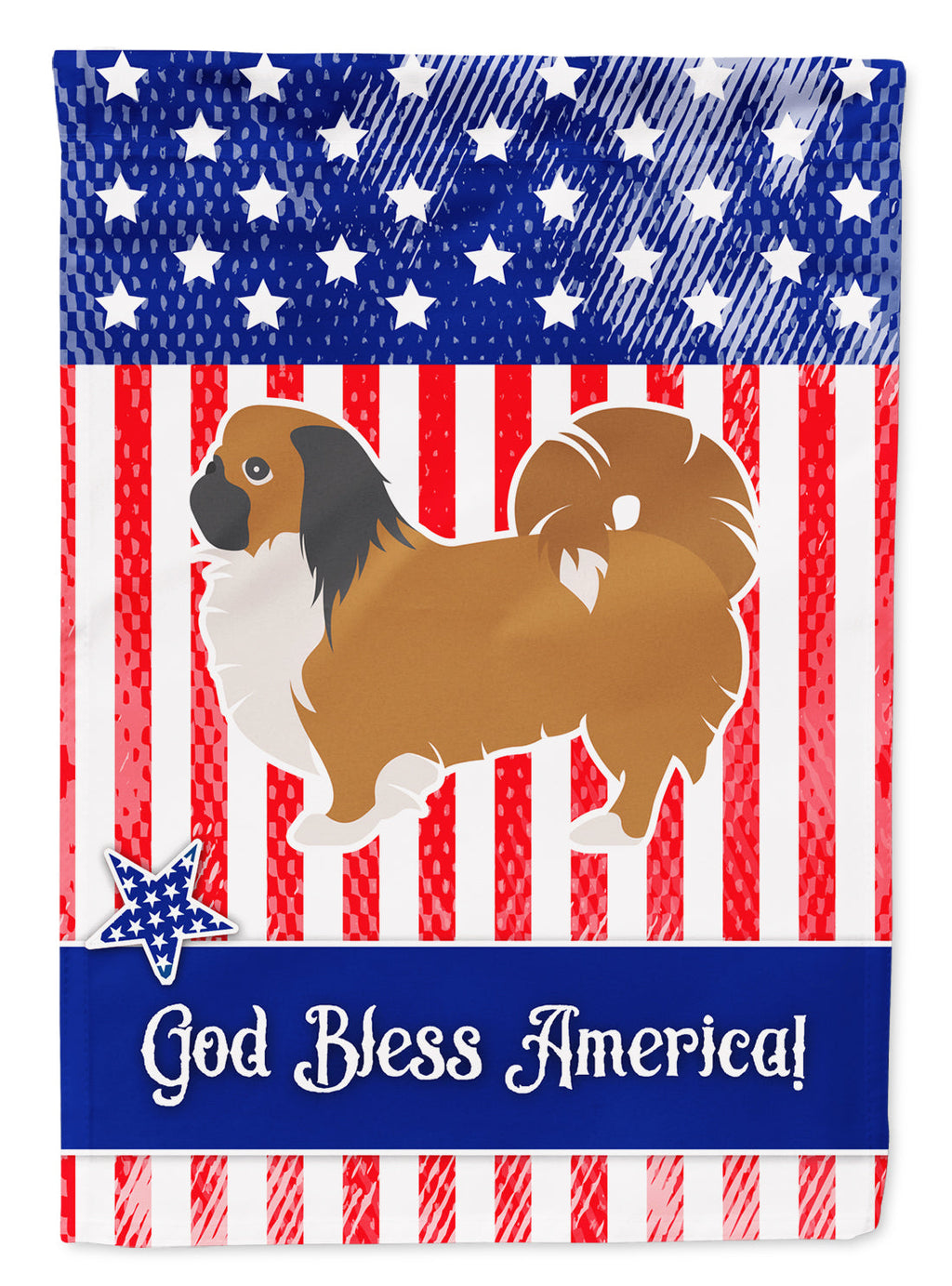 USA Patriotic Pekingese Garden Flag Mailbox Decorative Yard Banner Outside Patio Artwork for Flower Beds, Garden Size, Multicolor